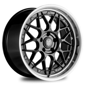 JUEGO DE 4 LLANTAS FOX HRBS 17 4X100 BLACK POLISHED