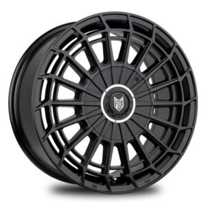 JUEGO DE 4 LLANTASFOX WX1 8X18 5X114 ET45 73.1 BLACKSATIN + 20 TORNILLOS